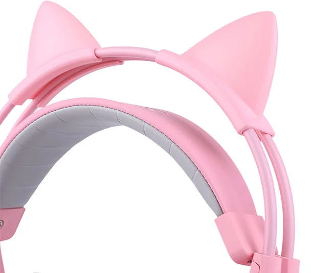 Best Gaming Partner G951 Cute Anime Cat Ears Wired Headphone Pink Headset with