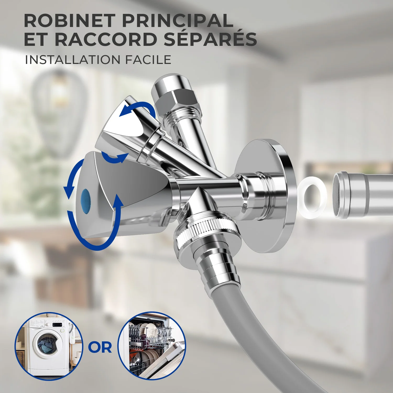 Chrome Plated Sanitary Valve Set 1/2' Brass Angle Valve  Washing Machine Tap Fitting for Home