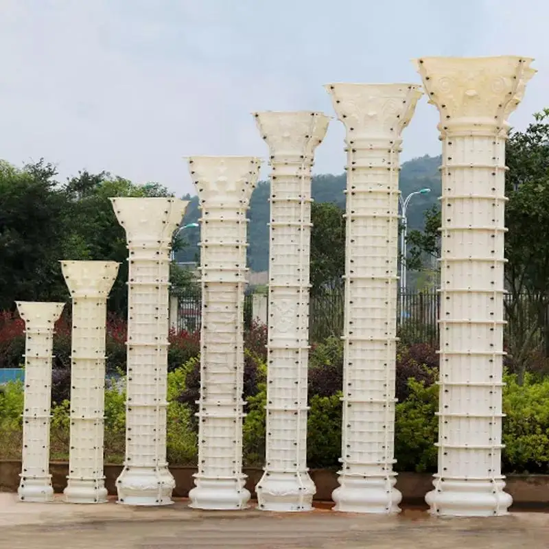 High quality cheaper price reliable durable plastic concrete cement roman square  pillars column molds for sale