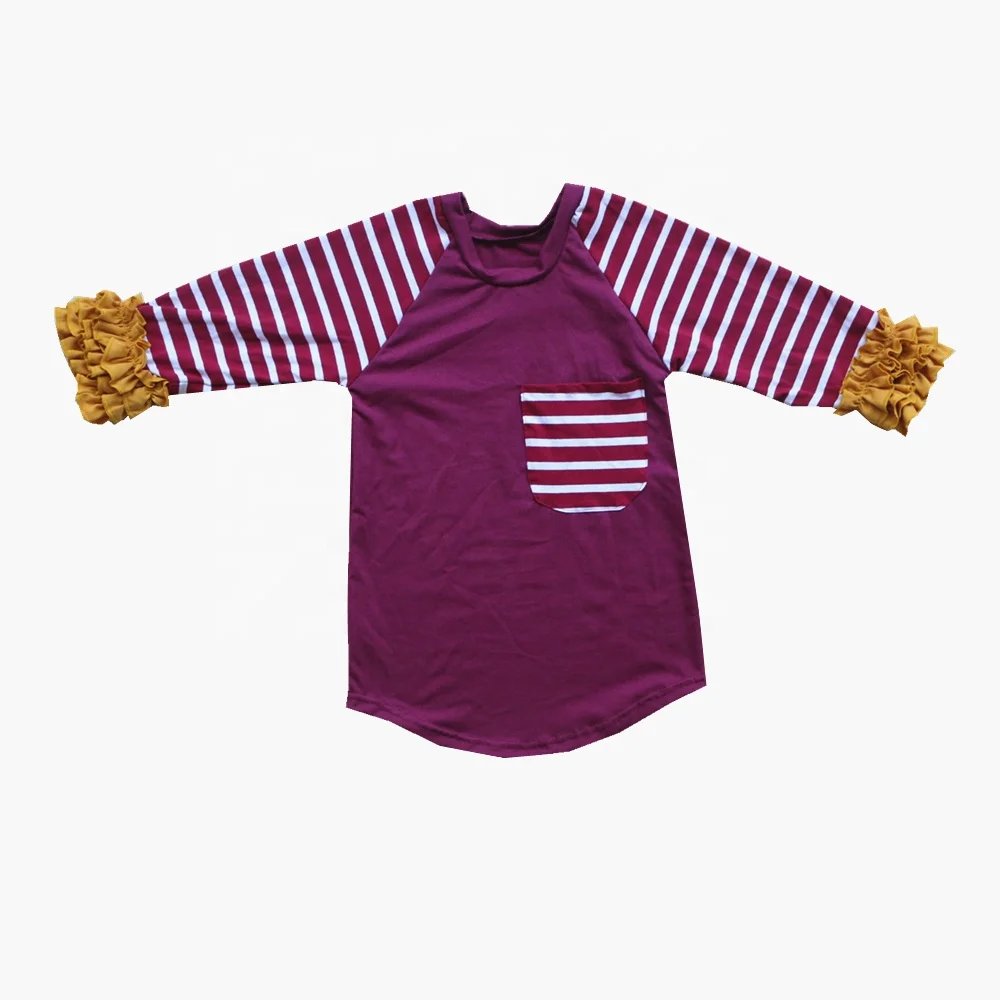 
Infant Baby Ruffle Raglan Toddler Girl Custom T Shirt Printing Children Icing Ruffle Raglan Shirt For Autumn 