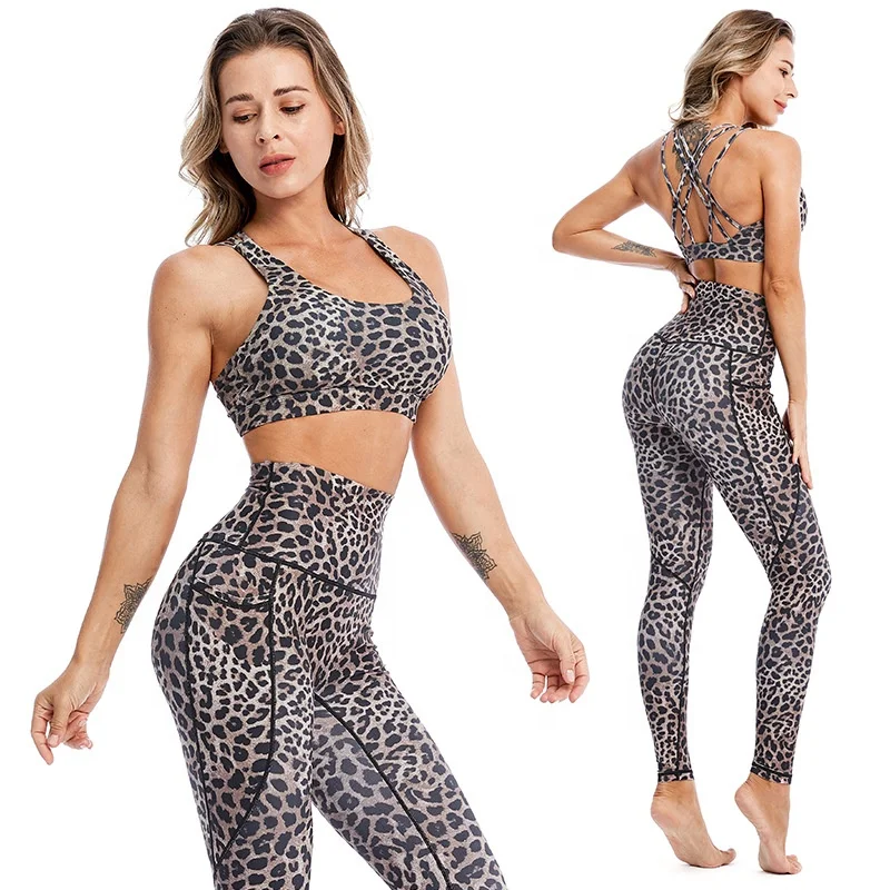 
Custom logo yoga suit sport wear printed plus size yoga sets fitness women 