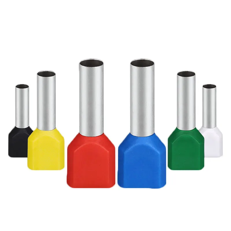 
TE Series Nylon Insulated Twin Cord End Terminals Copper Aluminium Terminal For Low Voltagecopper Cable Lug 