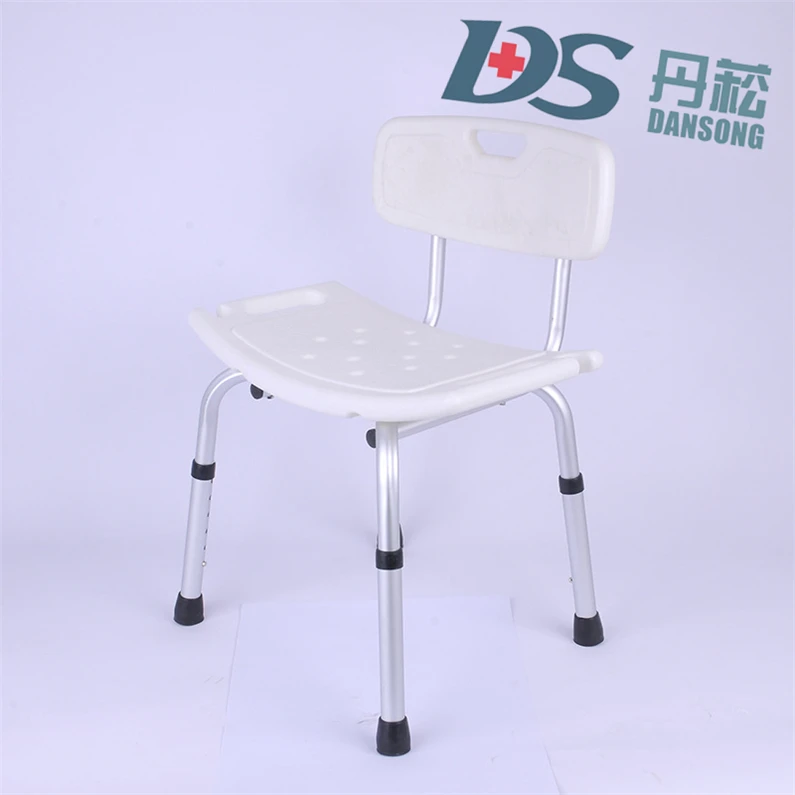 Safety shower chair with high backrest and handrail non slip casters