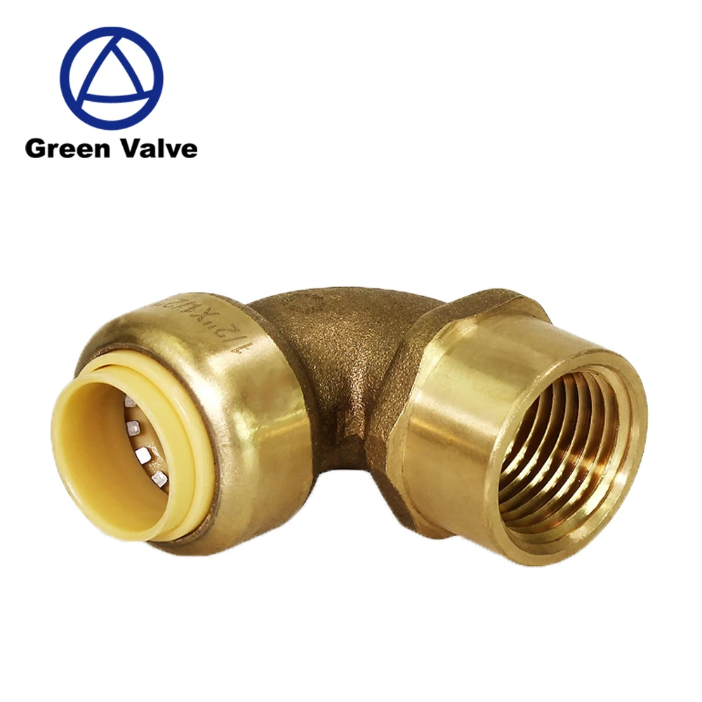 Green Valve Brass Equal Fast Installation 3-Way Push Fit Fitting Tee-valve  High Quality Pipe Fittings