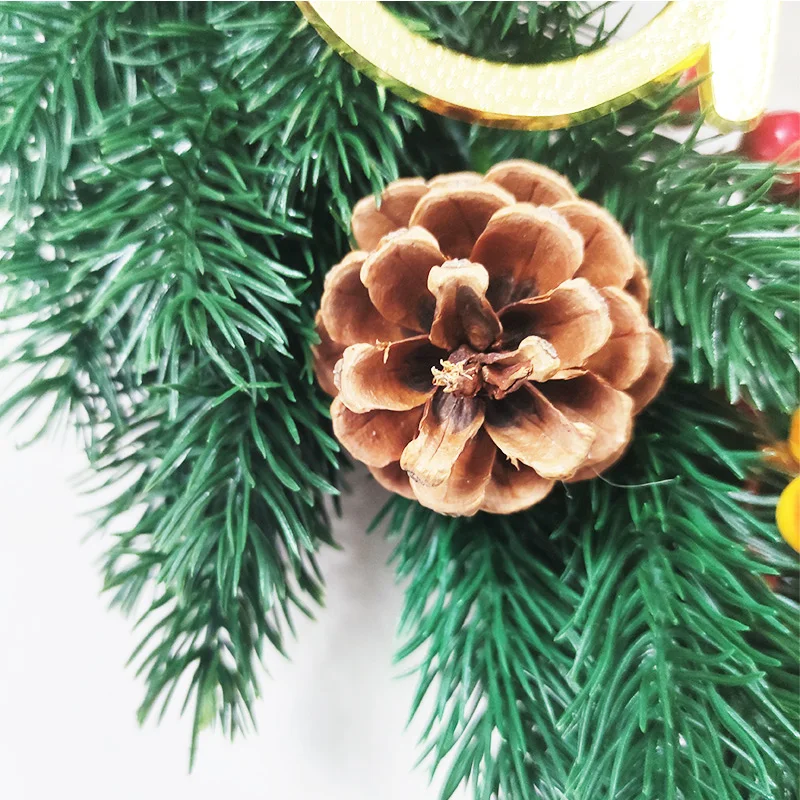 Popular wreath large 20 inches natural pine cone festival ornament decorations Christmas wreath with decorative red berry