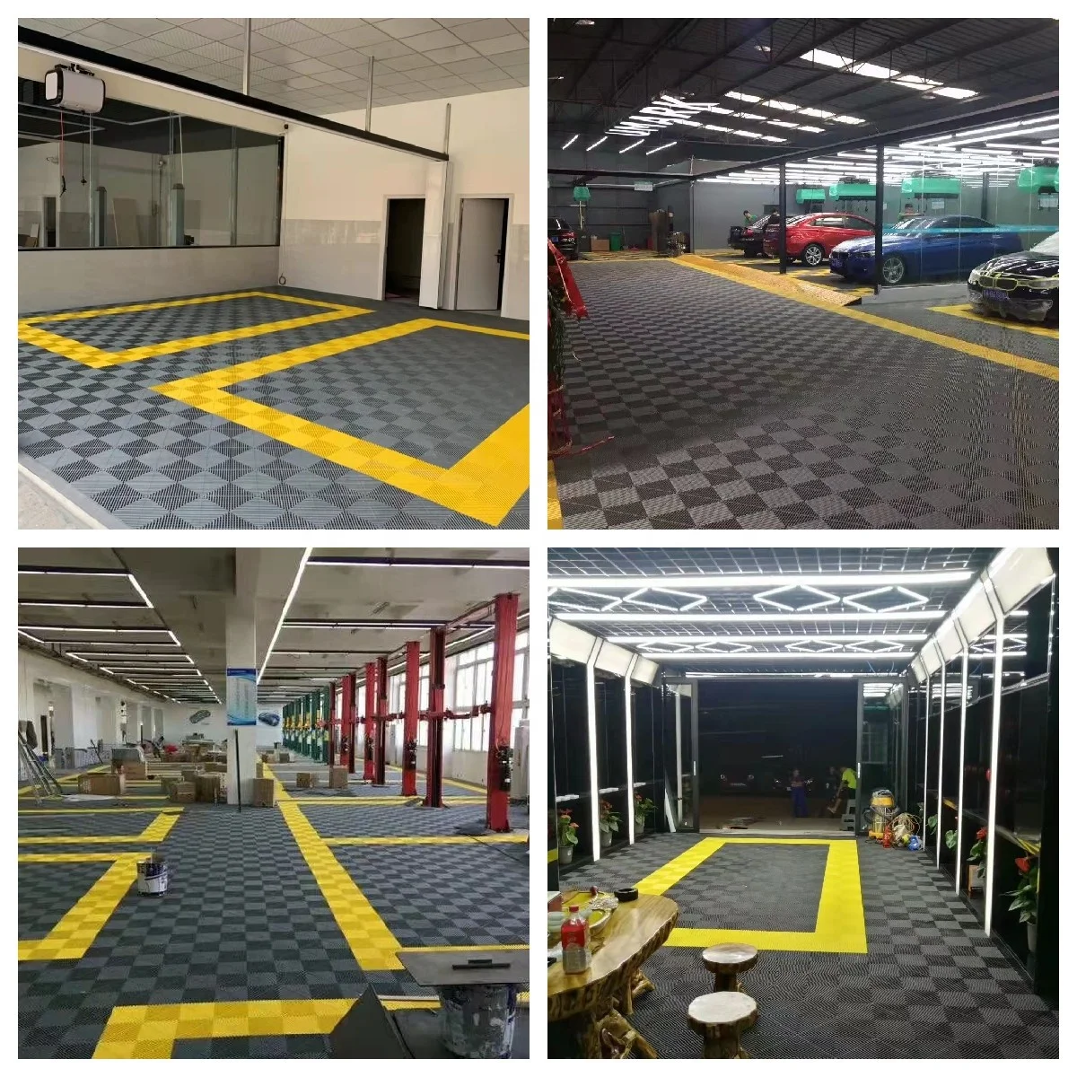 400*400*18mm anti slip pp interlocking garage floor tiles/removable plastic interlocking floor mats for car wash