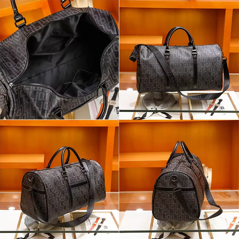 New Arrival Custom Logo Luxury Black Designer Duffel Bag leather bags men Weekender sports Overnight luggage Travel Bag