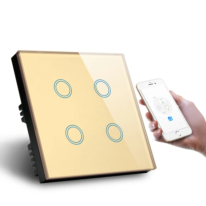 Infrared Sensor No Need to Touch Glass Screen Panel EU UK Neutral Wire 110V- 220V 10A Electrical Power smart Wall Switch
