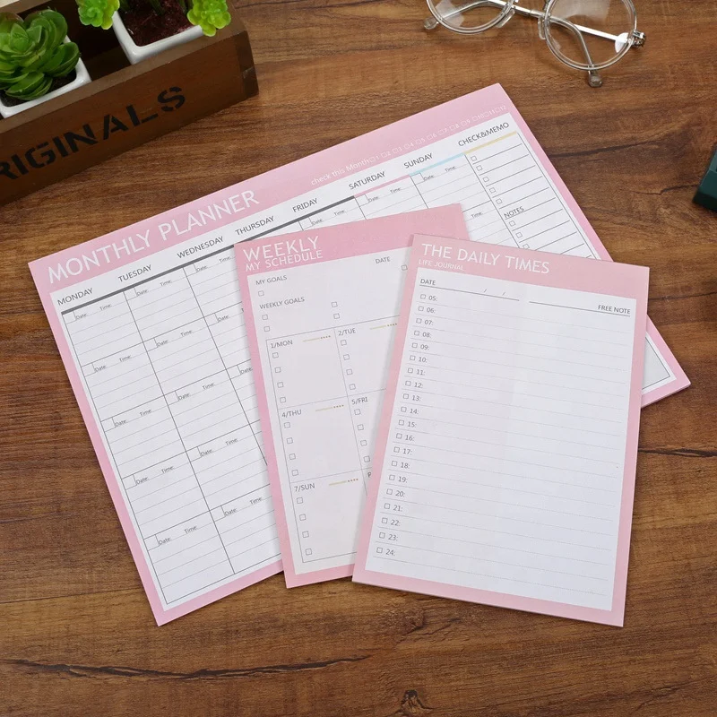 Customized To-Do List Memo Pad Weekly Monthly Daily Printing for Students School Office Gift Use Paper Material