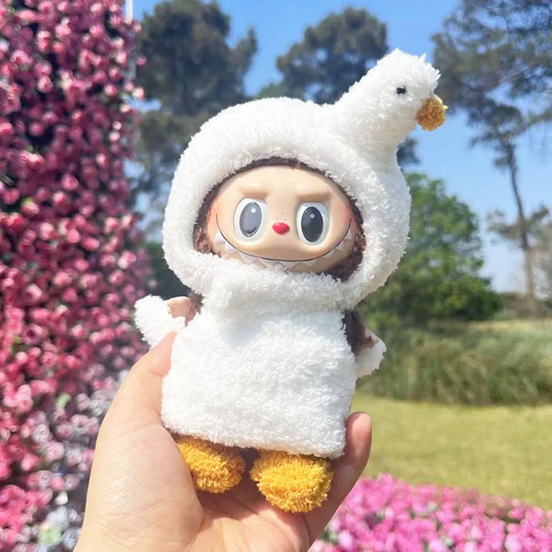 1459-u Cute Dress Outfit Clothes Only 17cm Pendant Blind Box Cloth Doll Labubu Clothes Little Swan Three-piece Set Clothing