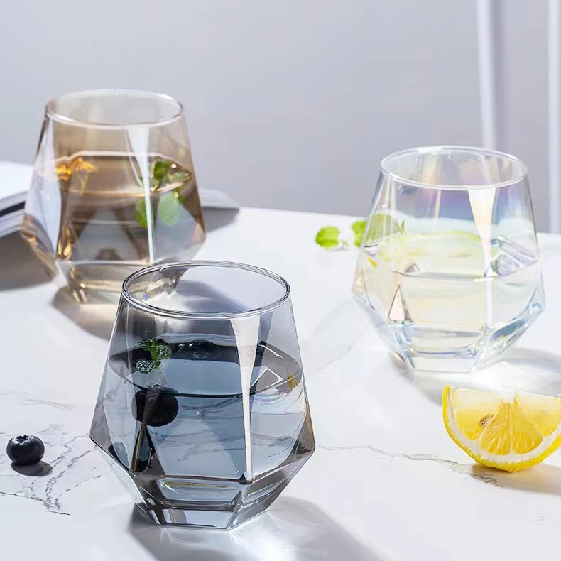 Призматическая стеклянная чашка, подарок, акция, чашки для воды, молока, виски, вина