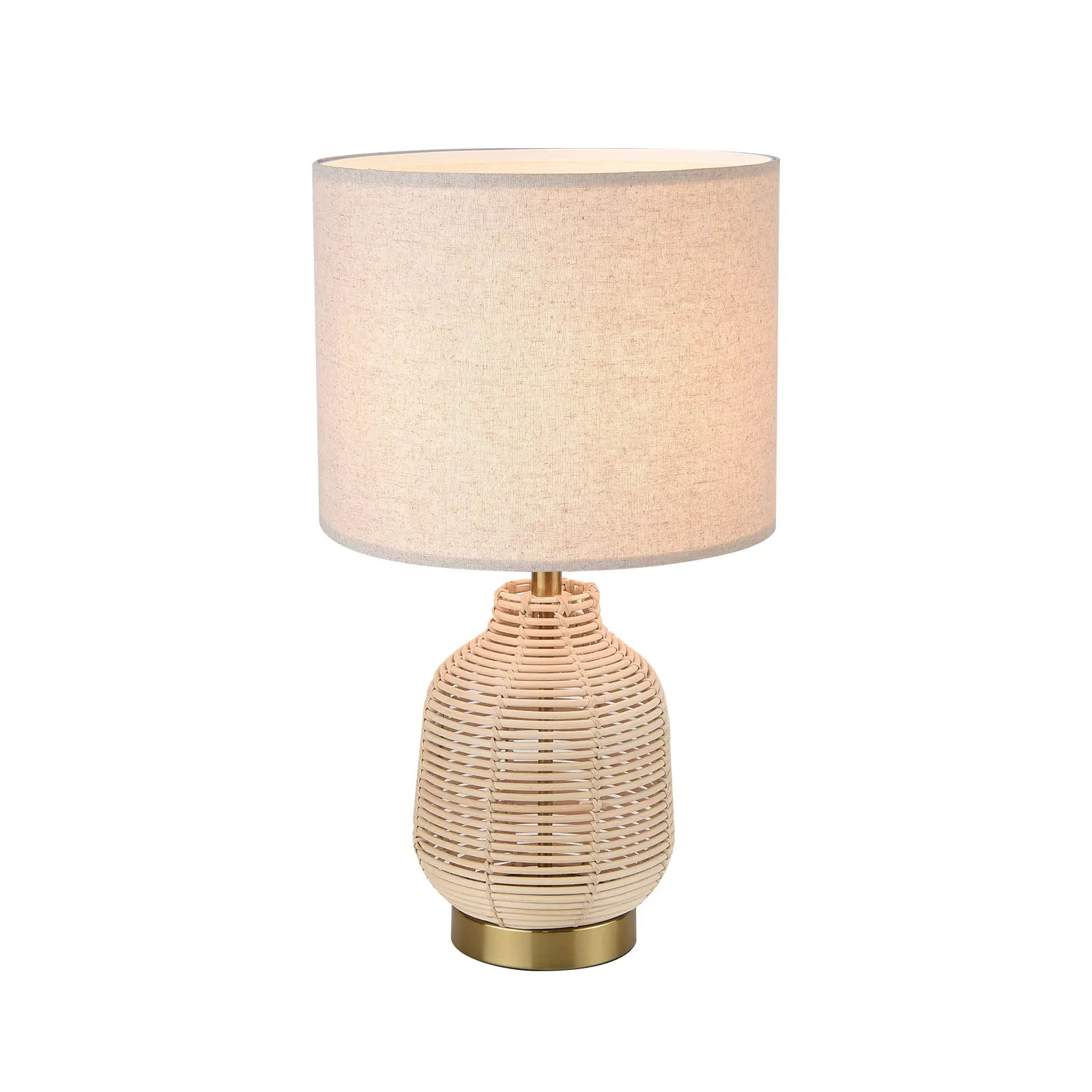 High Quality Simple Style Vintage Handmade Natural Rattan Woven Decorative Table Lamp For Office Study Room
