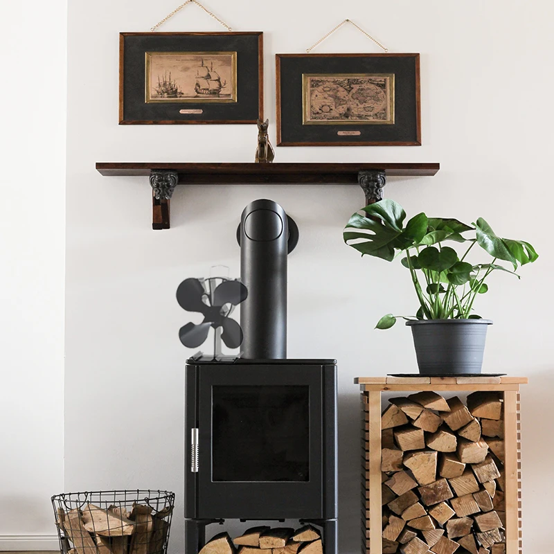 No Electricity Heat High  Airflow Fireplace Fan Heater Pellet Stove Fan Motor With Wood Ceiling Fans