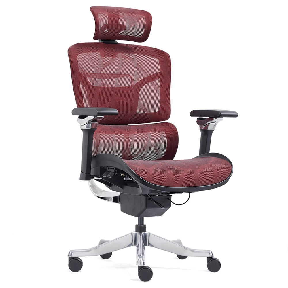 Luxury Metal Frame Adjustable Swivel CEO Mesh Ergonomic Office Chair With Headrest And 6D Armrest