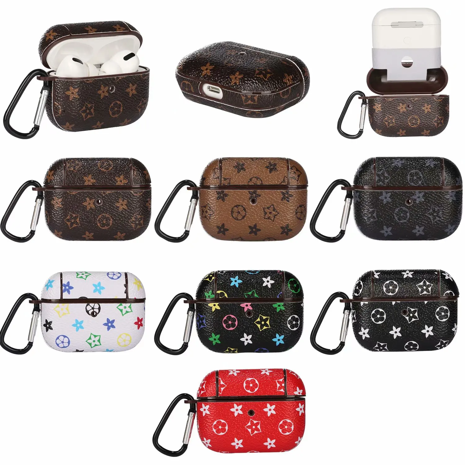 2020 new Luxury EurAmerican style  pu  Leather stiff  case  for airpods1/2  3pro PU+PC case