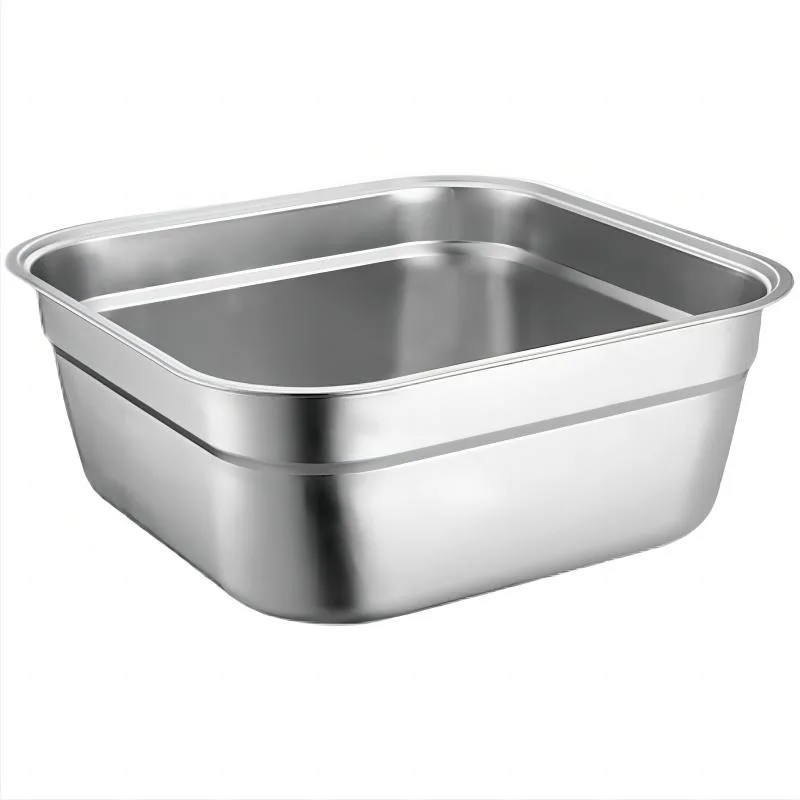 Stainless steel basin square fruit and vegetable salad basin rectangular washbasin thickened and basin fruit and vegetable drain