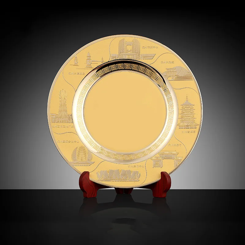 Factory custom LOGO gold and silver Commemorative plates printed blank medal plates for trophies