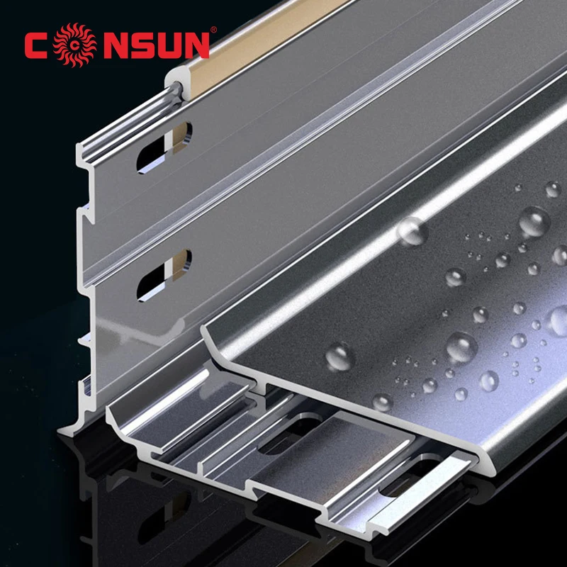 factory wholesale kick foot aluminum skirting toe  profiles led strip lights recessed skirting line led