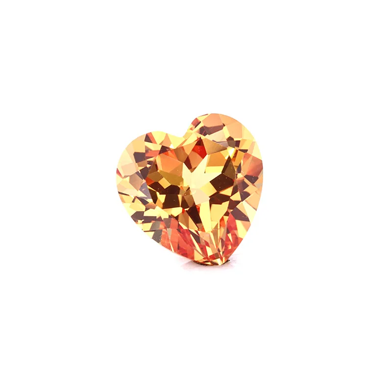 Customizable White Moissanite Artificial Gem Synthetic Sapphire in Orange with Any Shape and Size Raw Sapphire Material