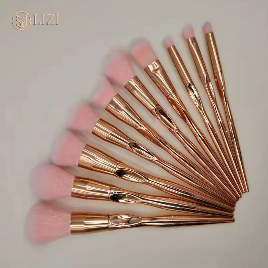 new fashion DIY Makeup Brush Set 11 pcs Professional cosmetic Brushes promotional shining gold women cosmetic tool