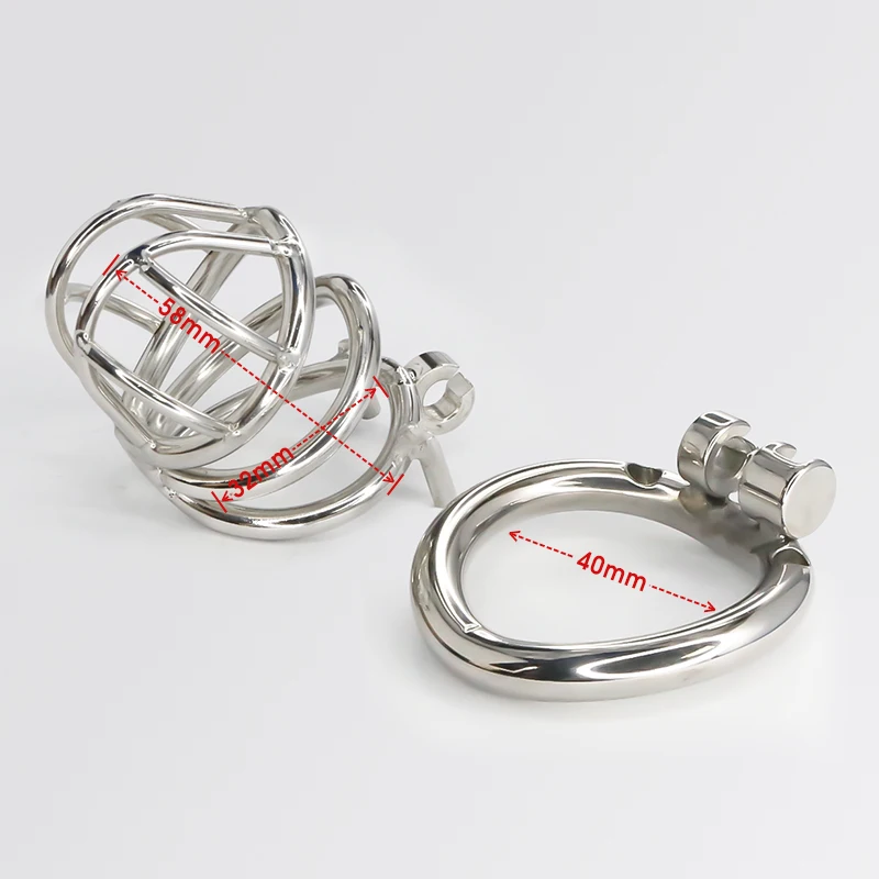 Stainless Steel Male Chastity Cage  Latch Design bdsm Sex Device  Cock Cage with lock for adult