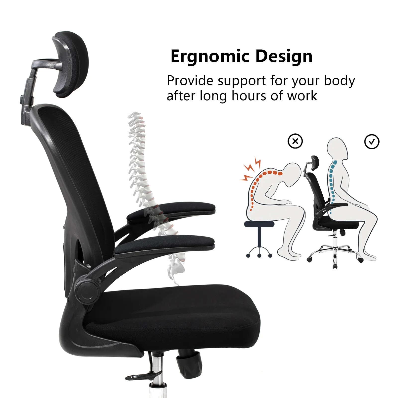 Adjustable Ergonomics Revolving Computer Chair Furniture Commercial Office Chairs