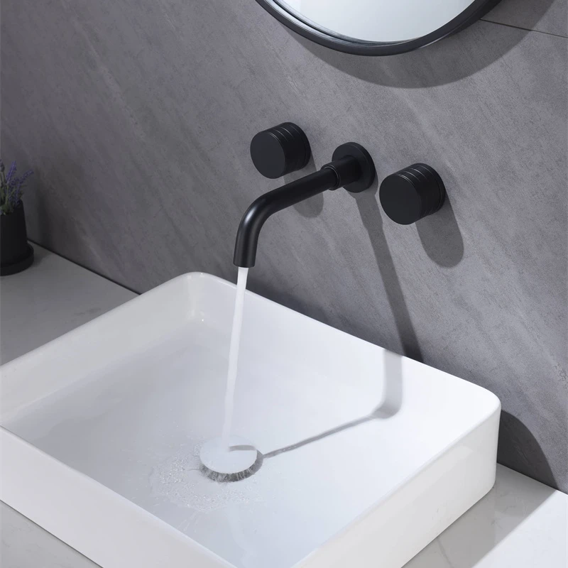 8 Inch Widespread Bathroom Sink Faucet Waterfall 2-Handle 3 Holes Wall Mount Wash Hand Basin Mixer Tap