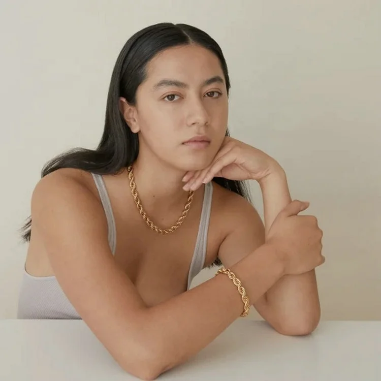 Wholesale Accessories Women Permanent Jewelry 8mm Chunky Statement Chain Choker Twisted Rope Thick Chain Necklace For Girls