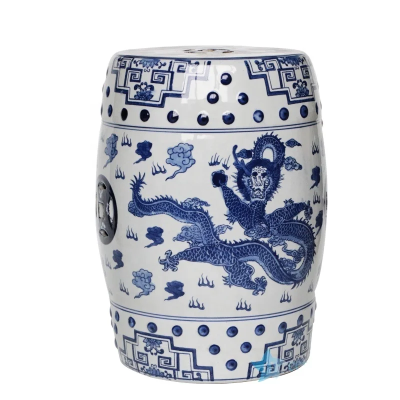 Традиционный керамический табурет RZPZ06 Jingdezhen с рисунком дракона