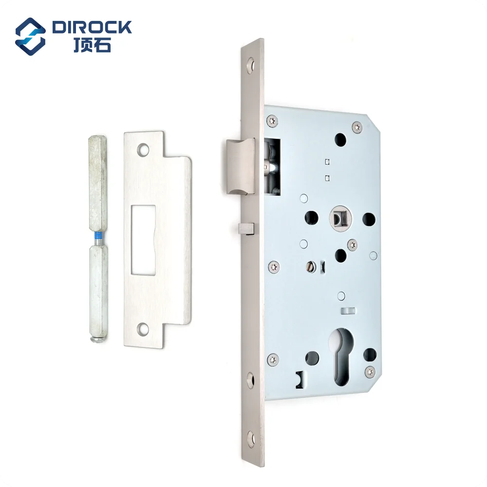 Dirock SS304 classroom mortise lock for school/building/airport/hospital/supermarket/mall with DIN cylinder hole 55mm backset