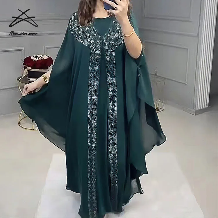 Abaya женское мусульманское платье макси от производителя одежды Дубая кафтан женские свободные фирменные вечерние длинные платья из 2 частей