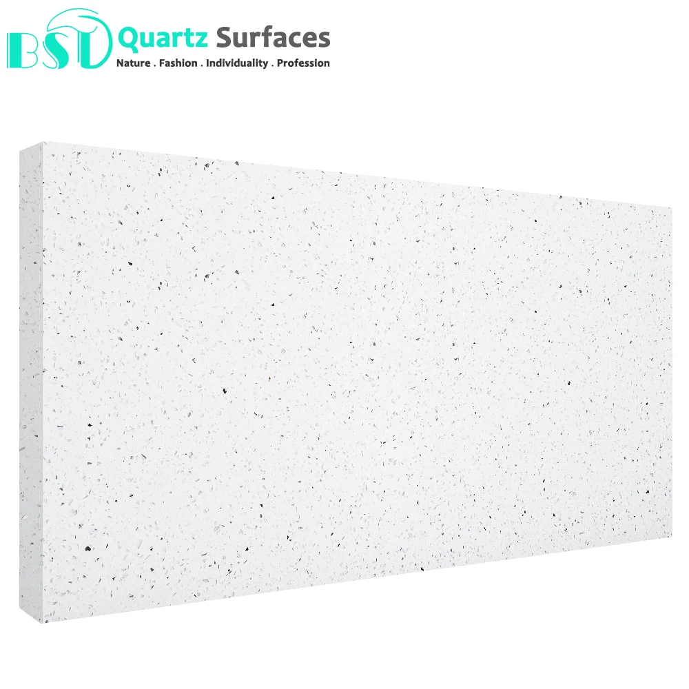 White Sparkle Quartz Stone Slab with Silver Metal Calcatta Gold Quartz 6mm-30mm thick Calacatta White