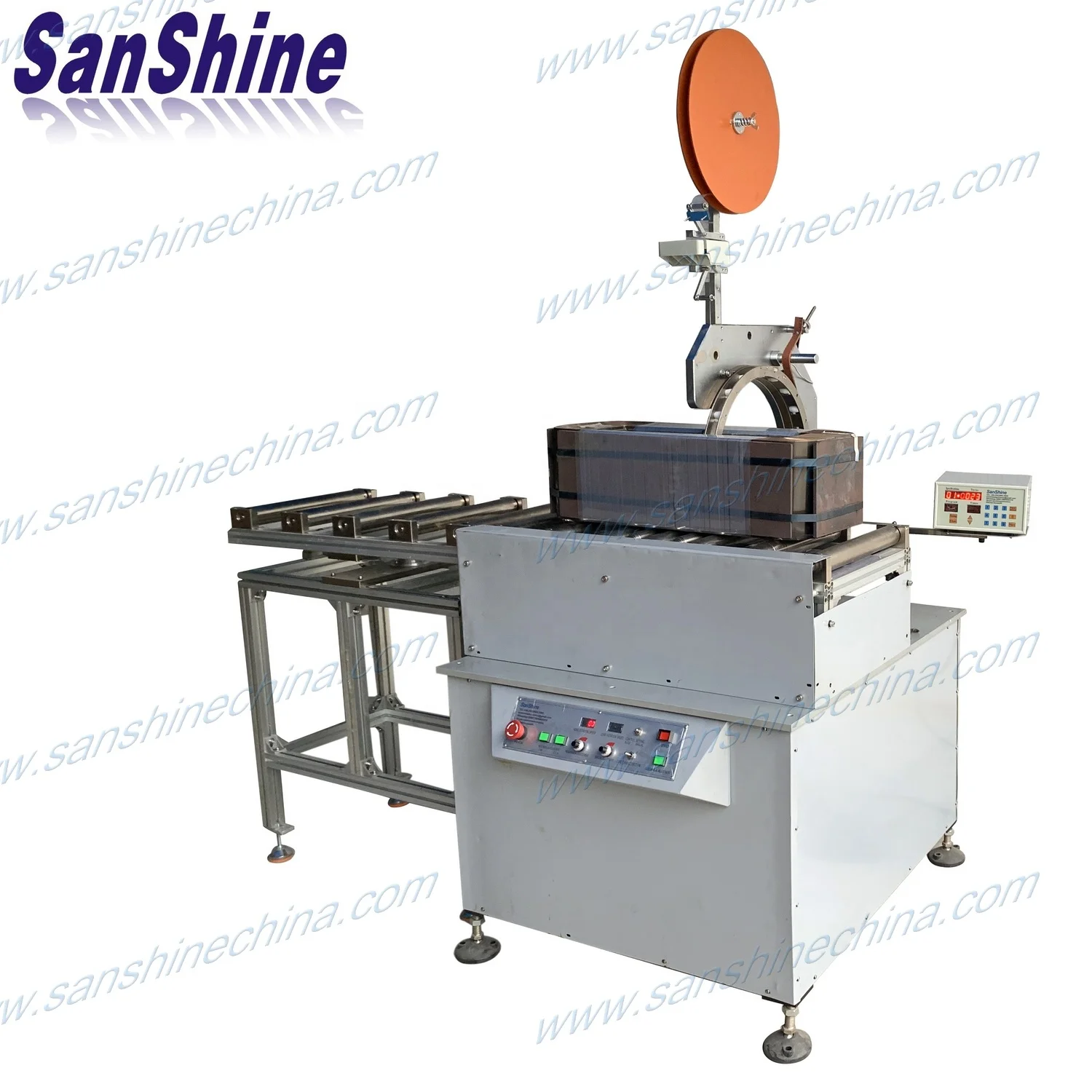 Automatic large rectangular inductor transformer ferrite still amorphous core coil insulated tape winding machine