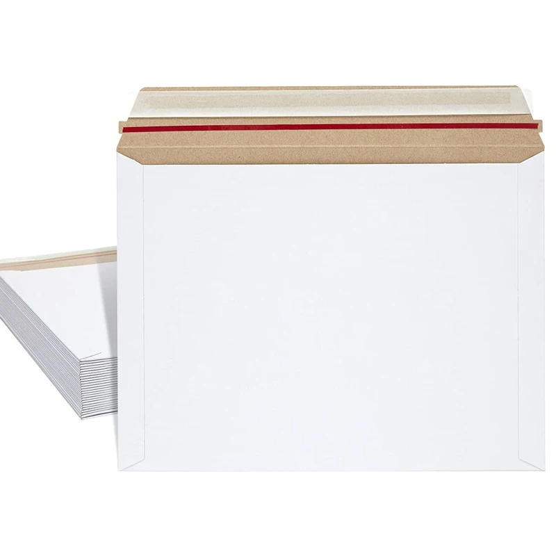 Cheap Self-Adhesive White Stay Flat Cardboard Mailers Rigid for Shipping Document