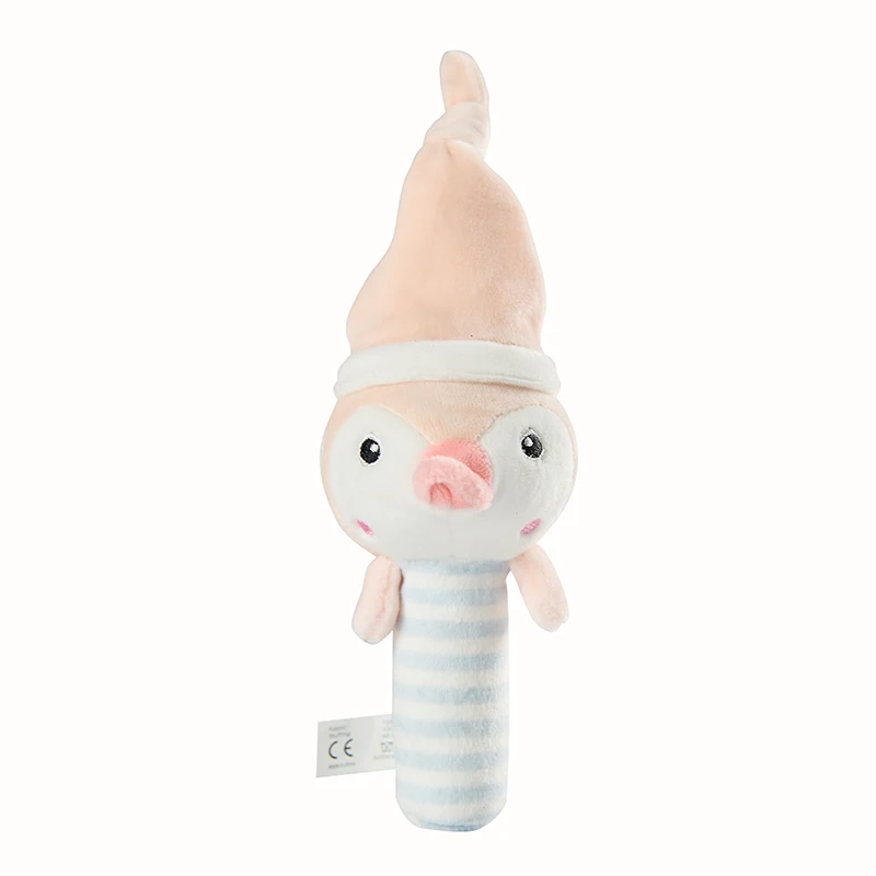 Baby Soft Plush Hand Rattle toys cute Animal Squeaky hand bell toy for children