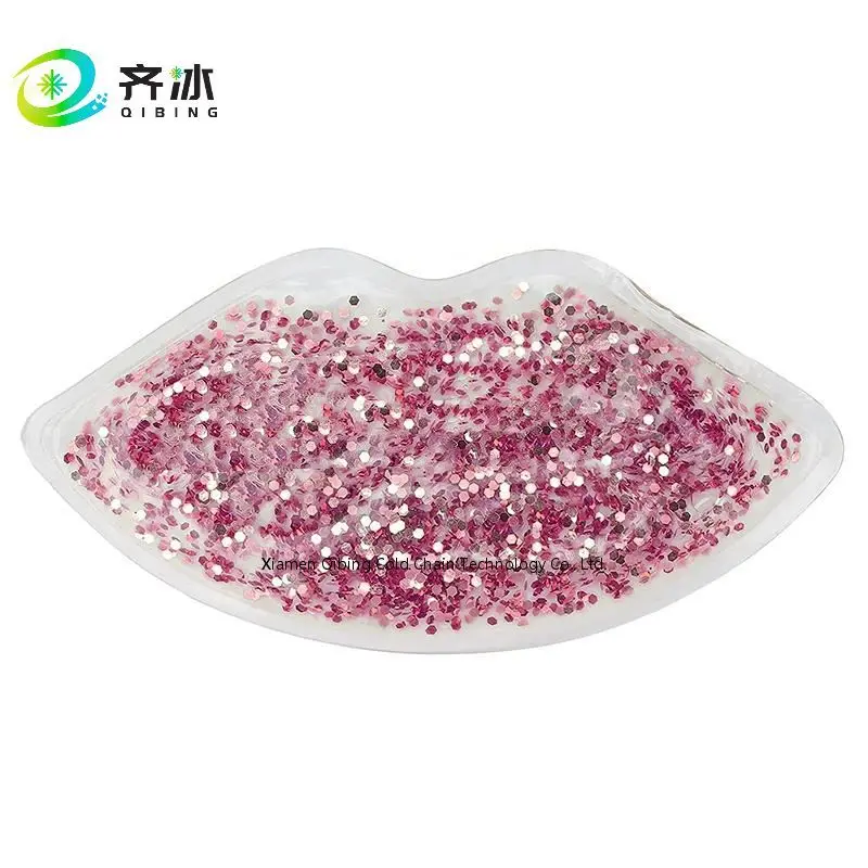 Reusable Lip Shape Hot Cold Pack Lip Ice Packs Beauty Ice Cool Pack for Black PVC Customized Logo Black Silicon Sex Doll 500 Pcs