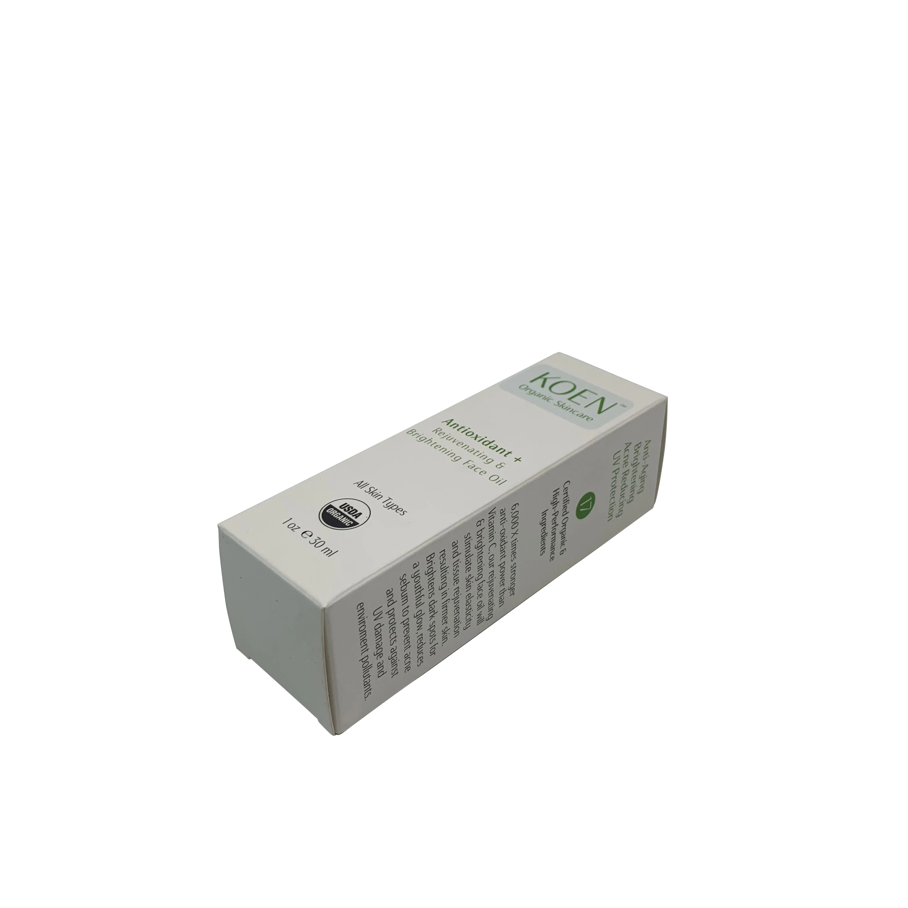 customized massage essential oil 5ml/10ml/30ml/50ml/100ml face oil packaging boxes folding white paper boxes