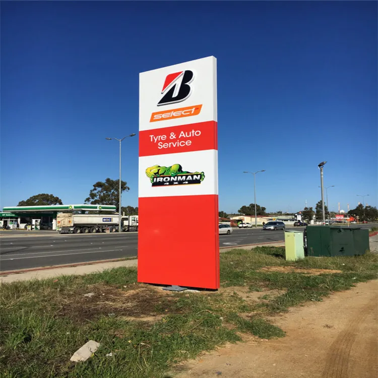 Build up exterior led Monolithic Pylon Signage System for commercial sign