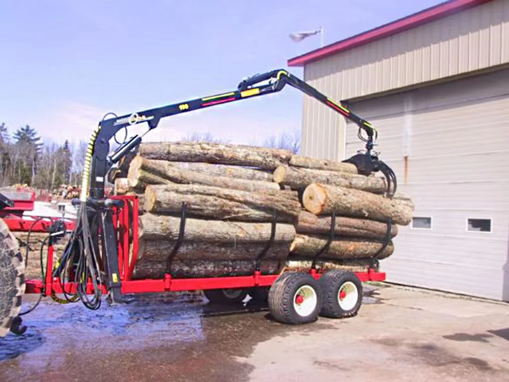 HOT SALE forst wirtschafts anhnger 3 tons log loading trailer with crane forester trailer single forestry crane for sale