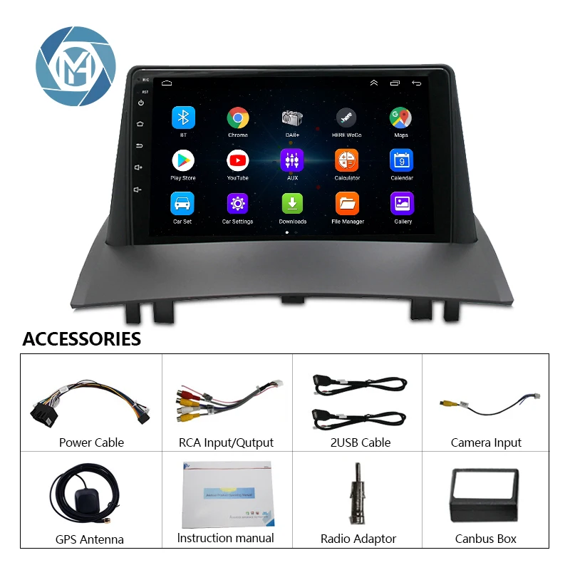 9inch 2 Din Android Car Radio GPS Navigation Multimedia Audio Player For Renault Megane 2 2002-2009 Wifi Car DVD Player