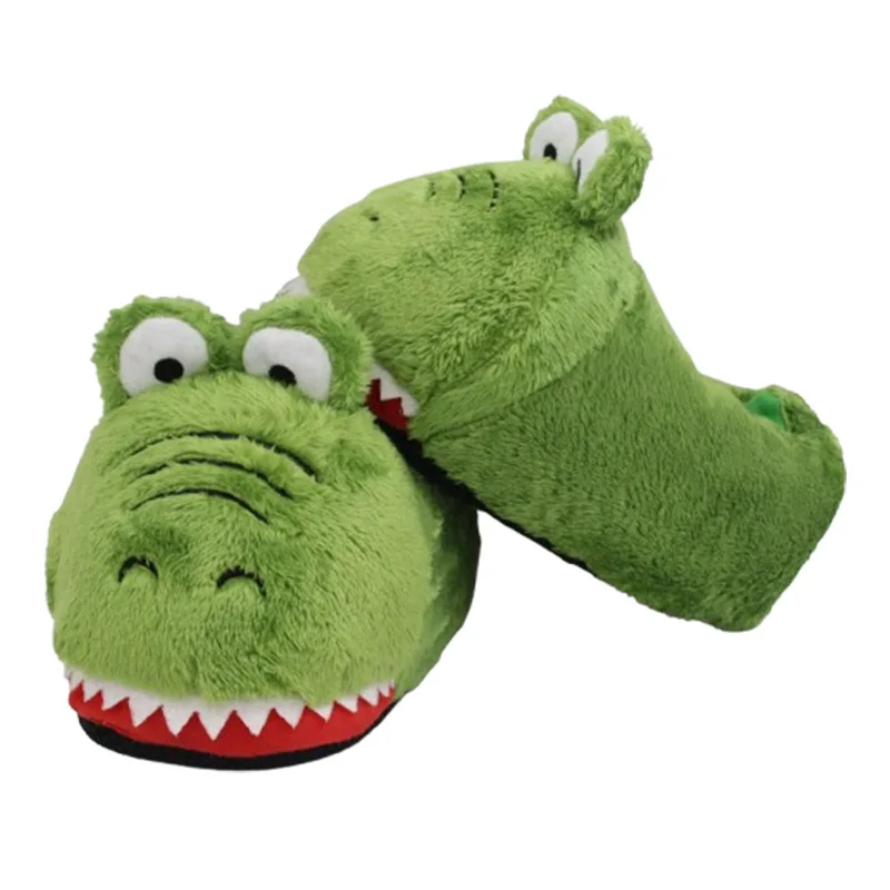 2024 new cartoon cute furry slippers warm fur slip on cotton shoes couple animal indoor house slides slippers for women