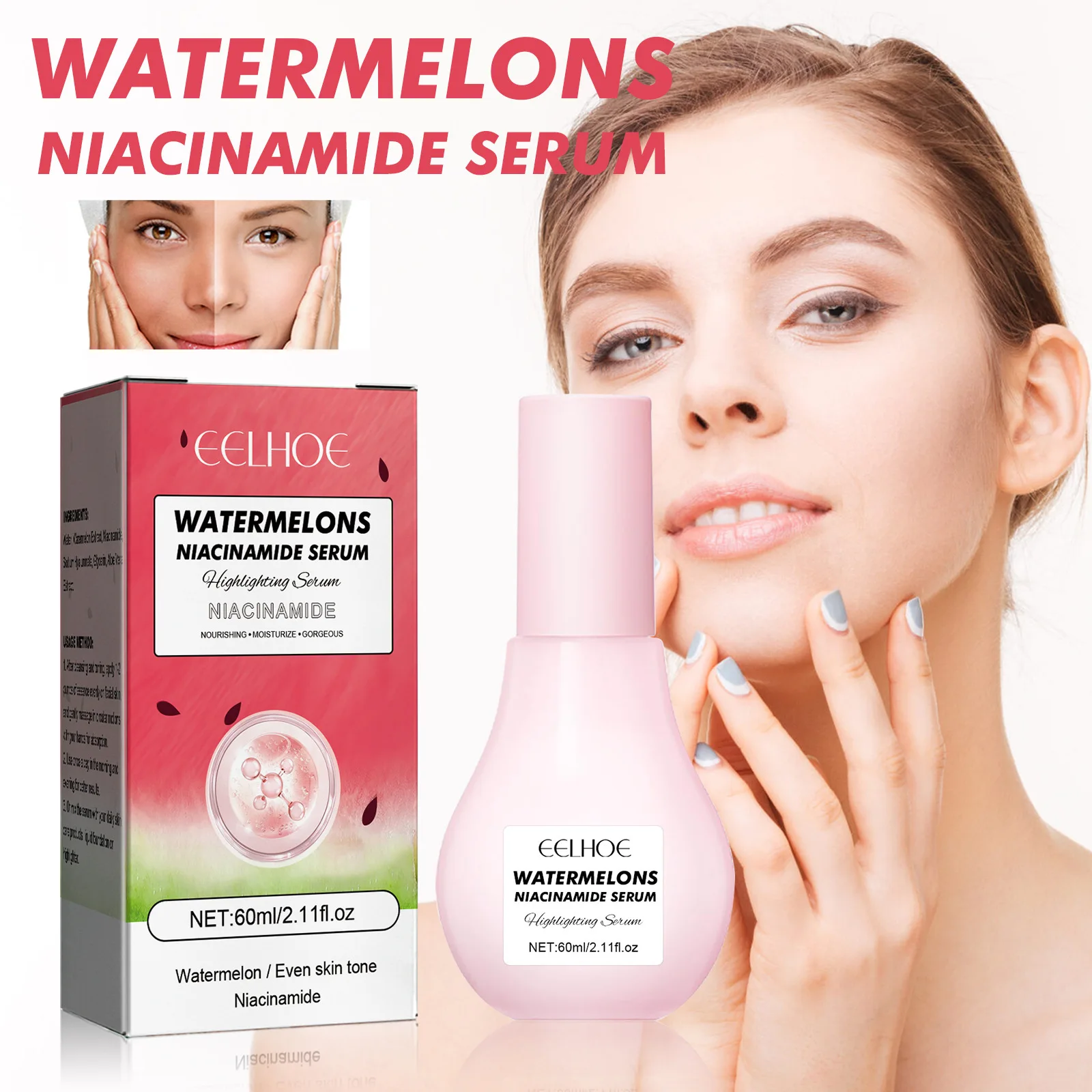 EELHOE nicotinamide moisturizing brightening essence hydrating moisturizing fading spots firming and whitening skin essence