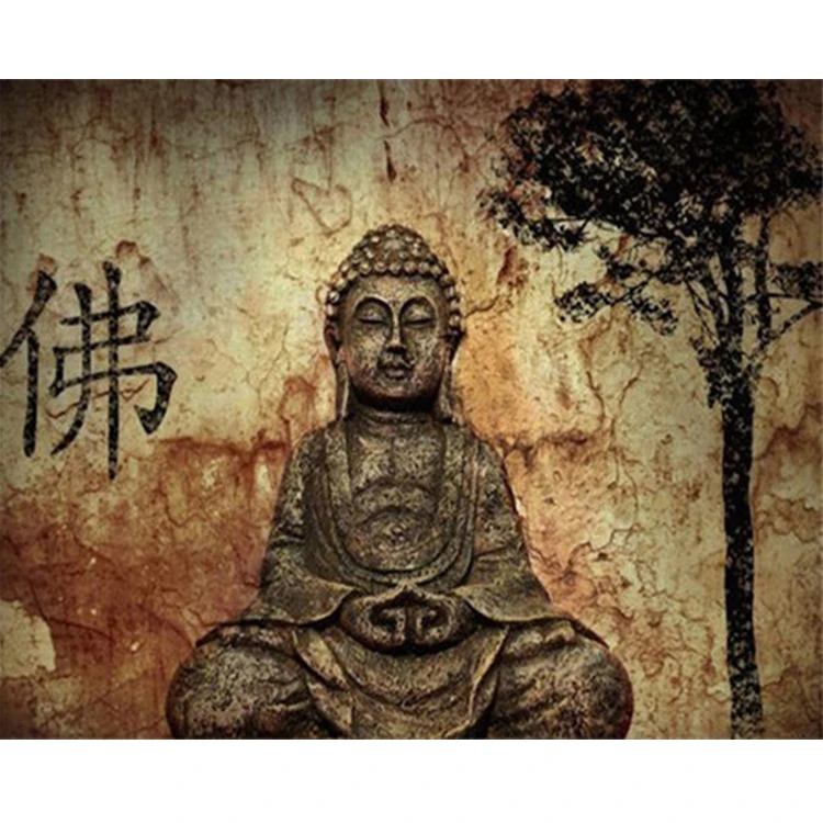 Buddhas Wall Art 5D Diamond Painting kit Cross Stitch Buddha Rhinestone Embroidery Painting by Number