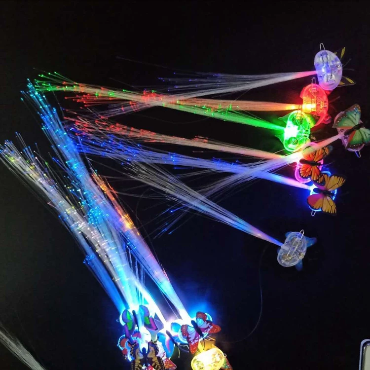 Hstyle LED Light Up Hair Clips Glow in the Dark Party Supplies Bar Dancing Hairpin Hair Accessories Girls Braid Extension Clips