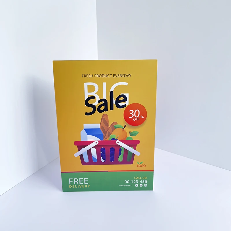 Custom Indoor PVC Plastic Table Top Counter Show Card Sign Boards for Advertising