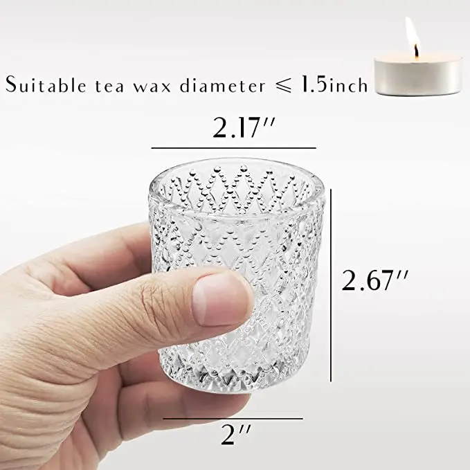 Home Decor Weddings Spa Holidays Party DIY Clear Votive Candles Filled Unscented Soy Wax Glass Candle Holder