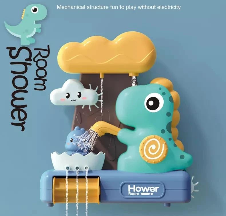 2022 Hot Sale Bathroom Bathtub Rotate Spray Shower Playing Infant Baby Bath Sprinkler Toys Dinosaur Water Shower Bath Toys