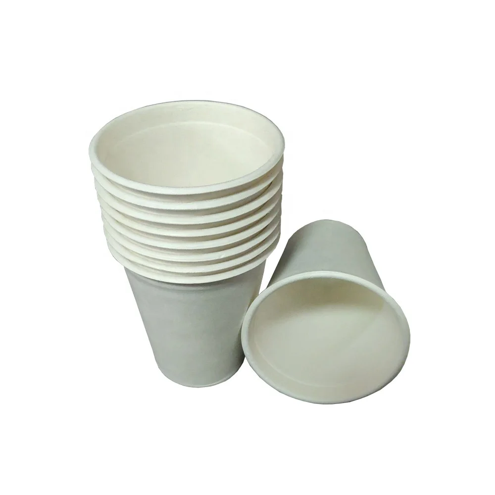 
Eco-Friendly Biodegradable disposable sugarcane bagasse pulp paper coffee water bagasse cup disposable paper cups 