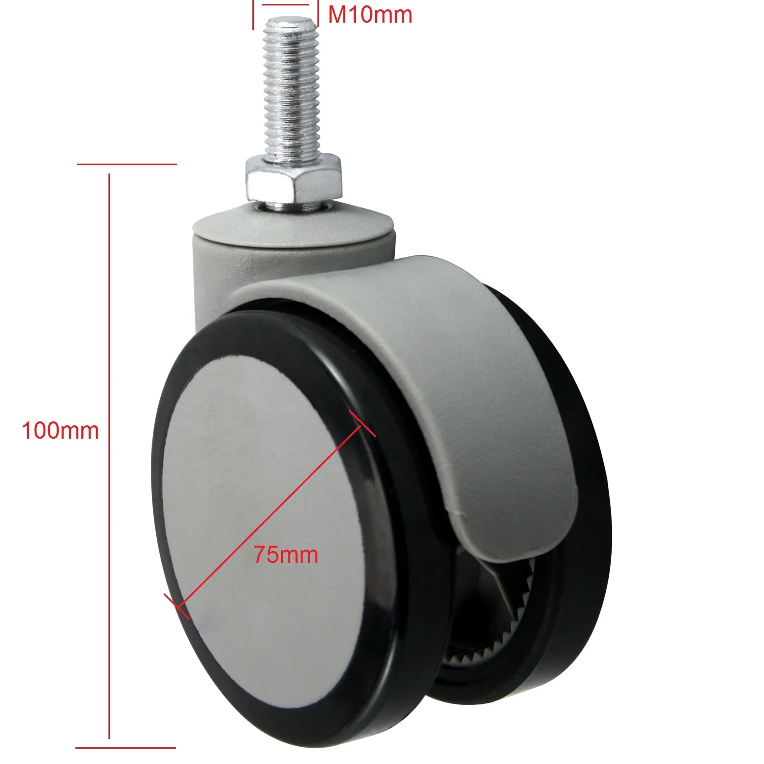 China Manufacturer 75MM 3 Inch Swivel Castor Threaded Stem Office Furniture Chair Wheel Caster