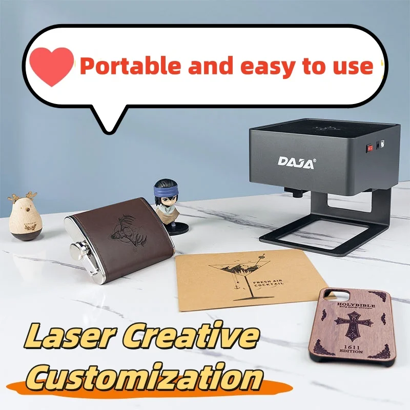 DAJA DJ6 Mini Portable Blue-Tooth Connection Epilog Fusion on Wood Laser Cutting and Engraving Machine